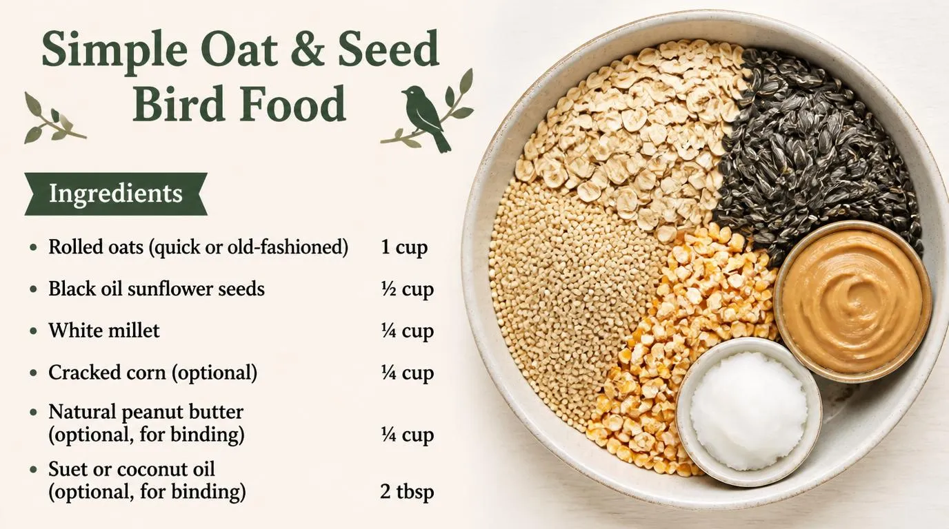 Homemade oat and seed bird food